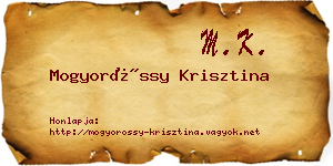 Mogyoróssy Krisztina névjegykártya