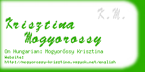 krisztina mogyorossy business card